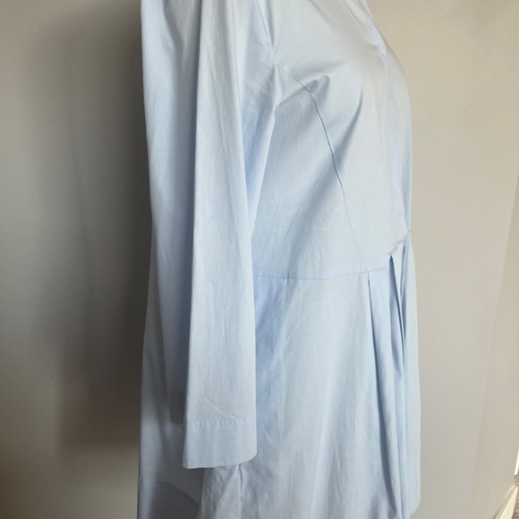 Marella Max Mara Blue Cotton‎ Voluminous A-line Pleated Casual Shirt Dress Mediu - Picture 3 of 8